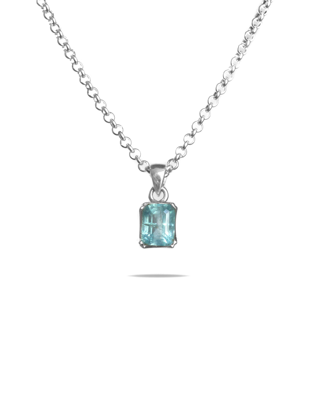Aquamarine Necklace in sterling silver 