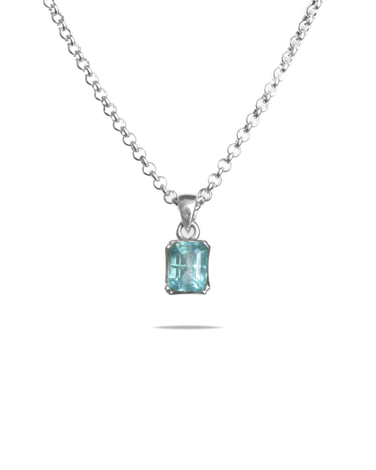 Aquamarine Necklace in sterling silver 