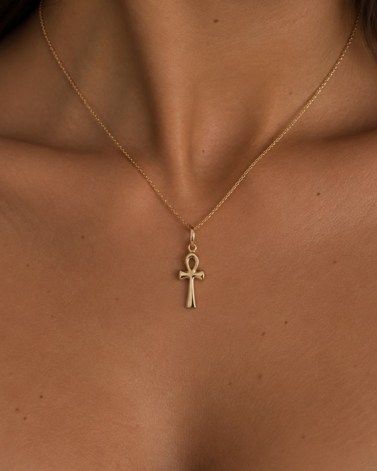 Ankh Cross Pendant - 14K Gold