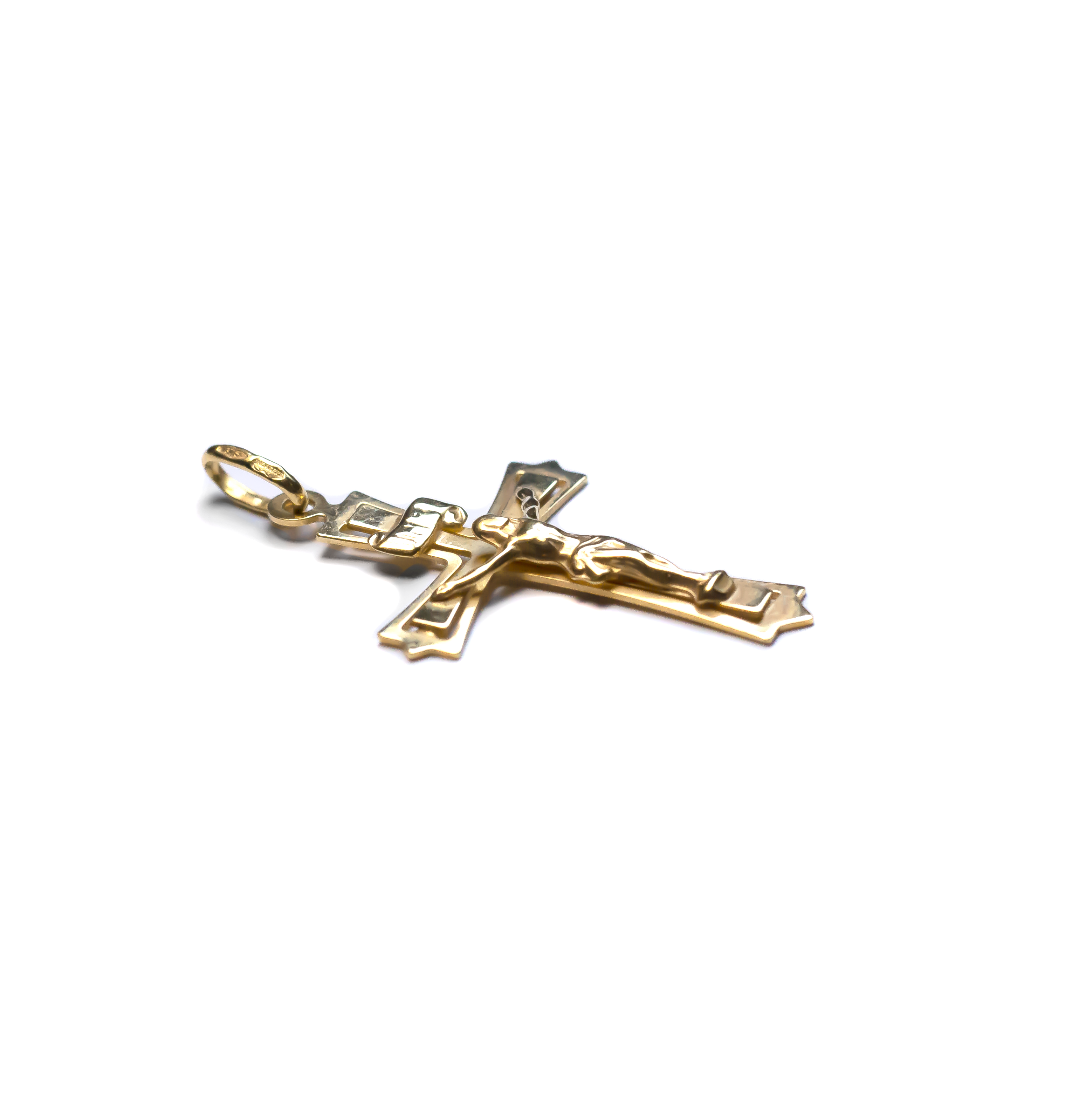 Vintage Jesus Cross - 9K Gold