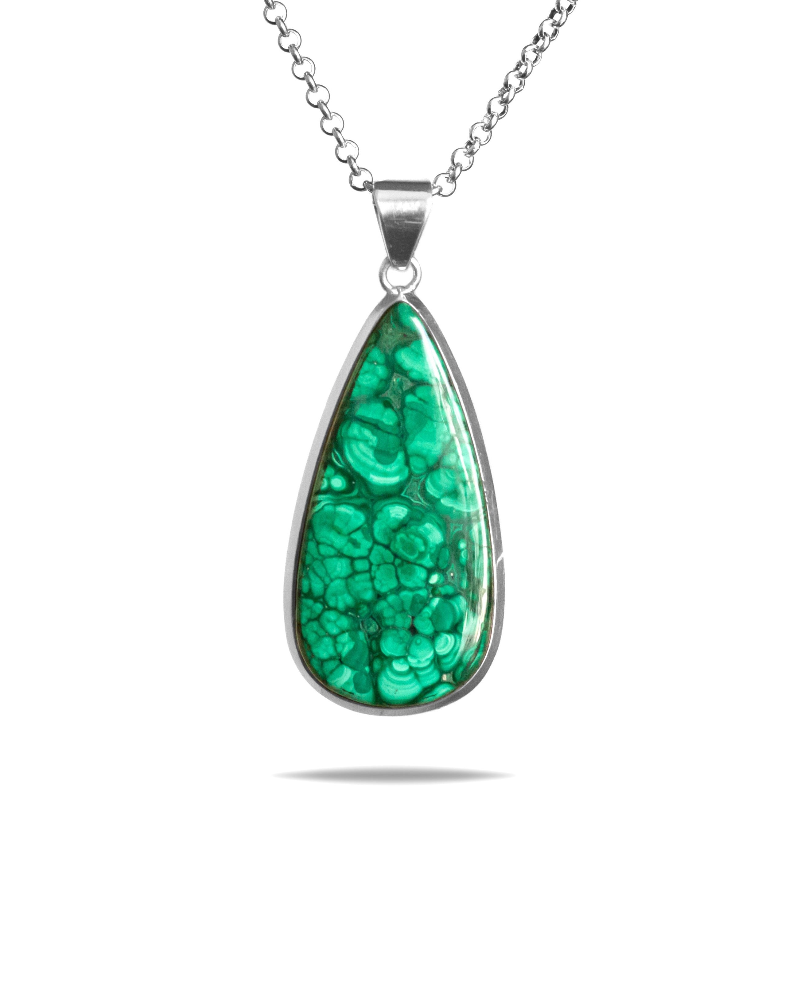 Malachite Necklace in sterling silver