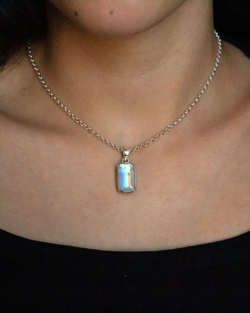 Moonstone Necklace in Sterling silver
