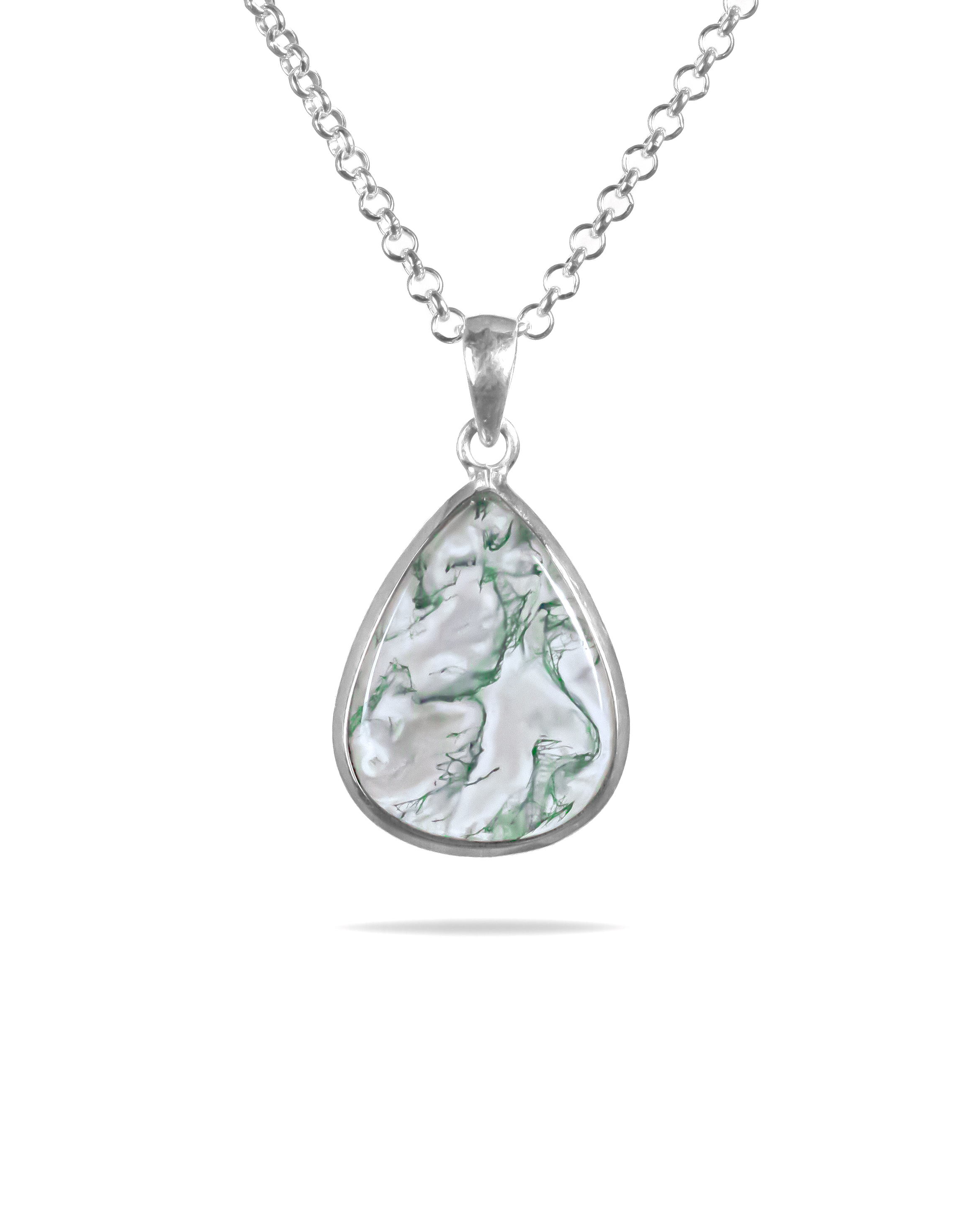 Silver Moss Agate Necklace