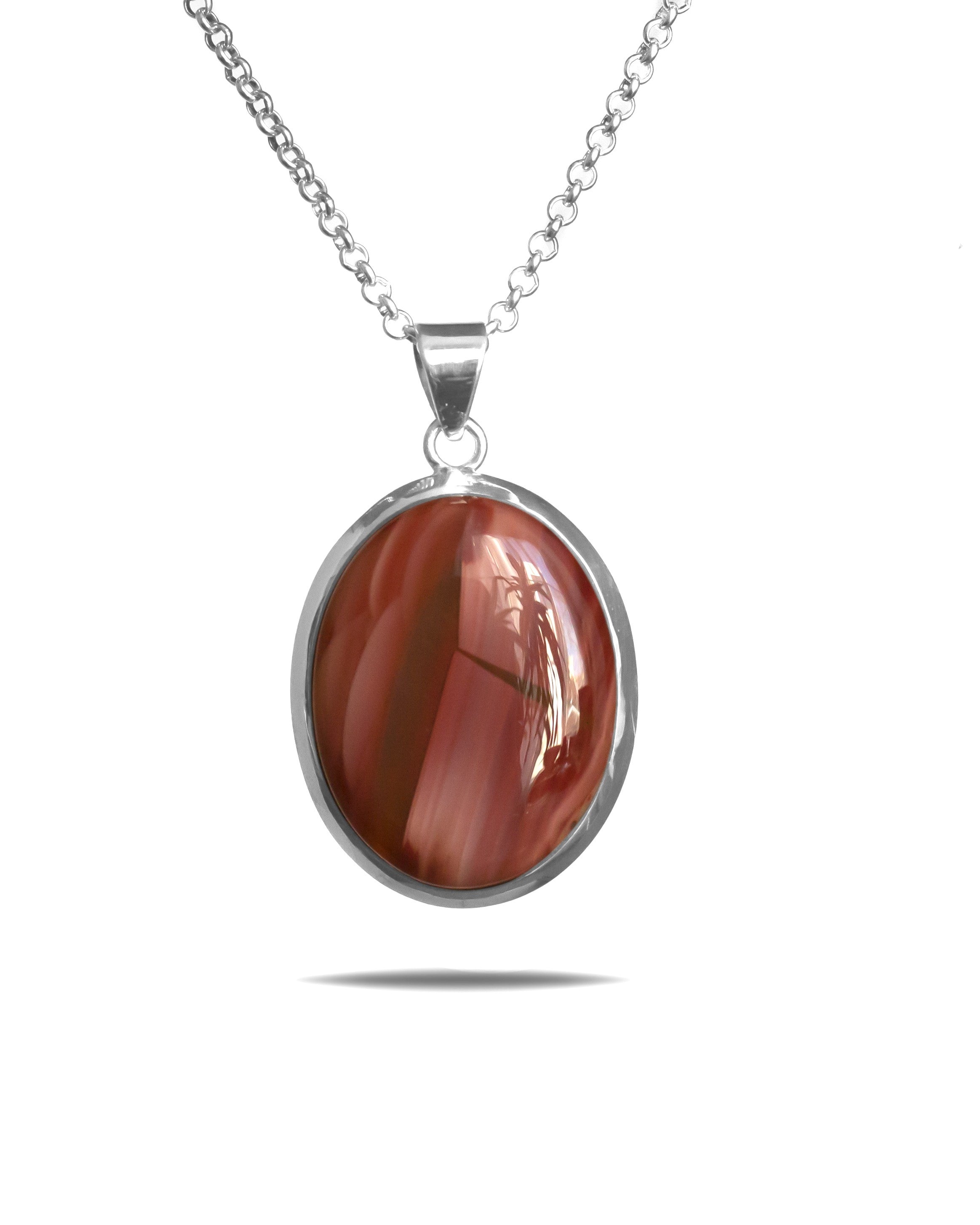 Round Red Jasper Pendant