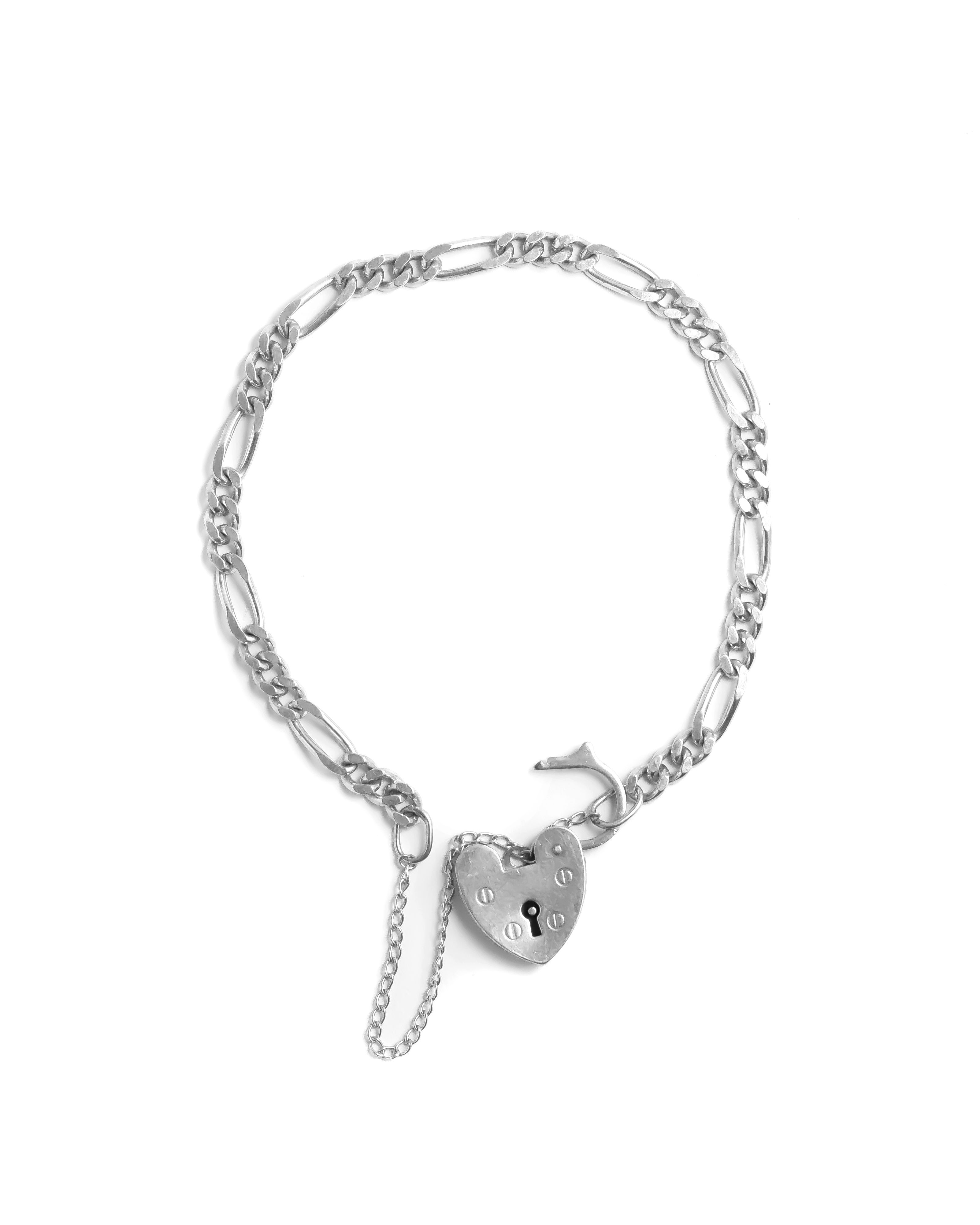 Vintage Silver Padlock Bracelet