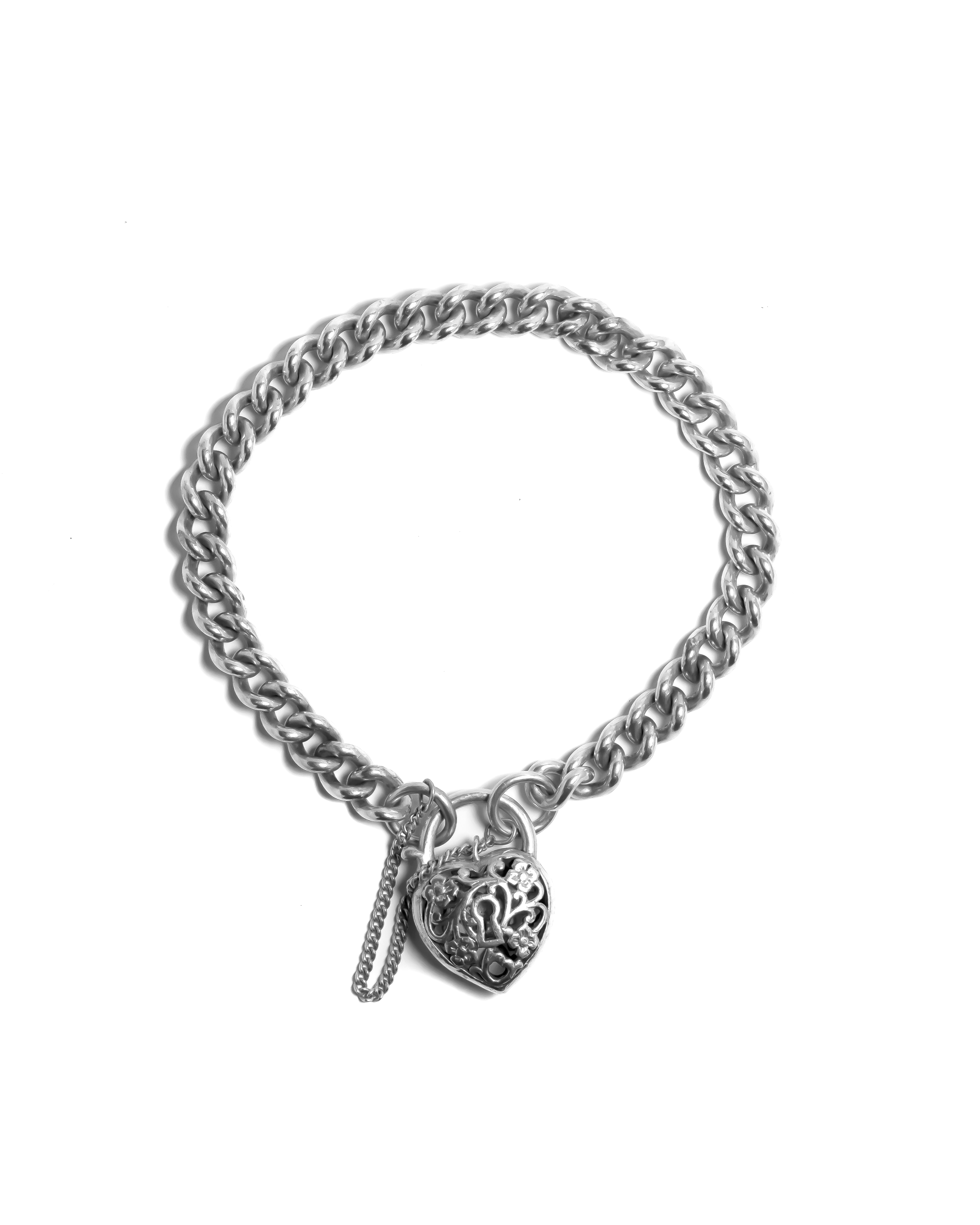 Vintage curb padlock bracelet