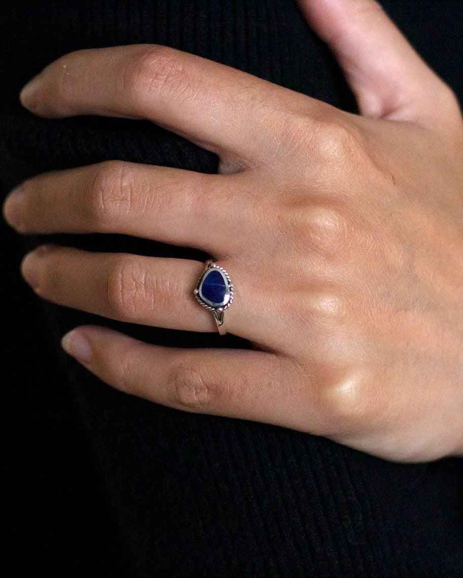 lapis lazuli fine ring in sterling silver