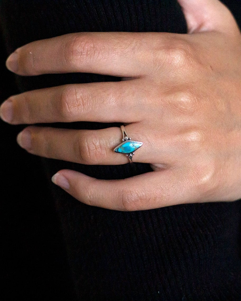 marquee shaped turquoise ring