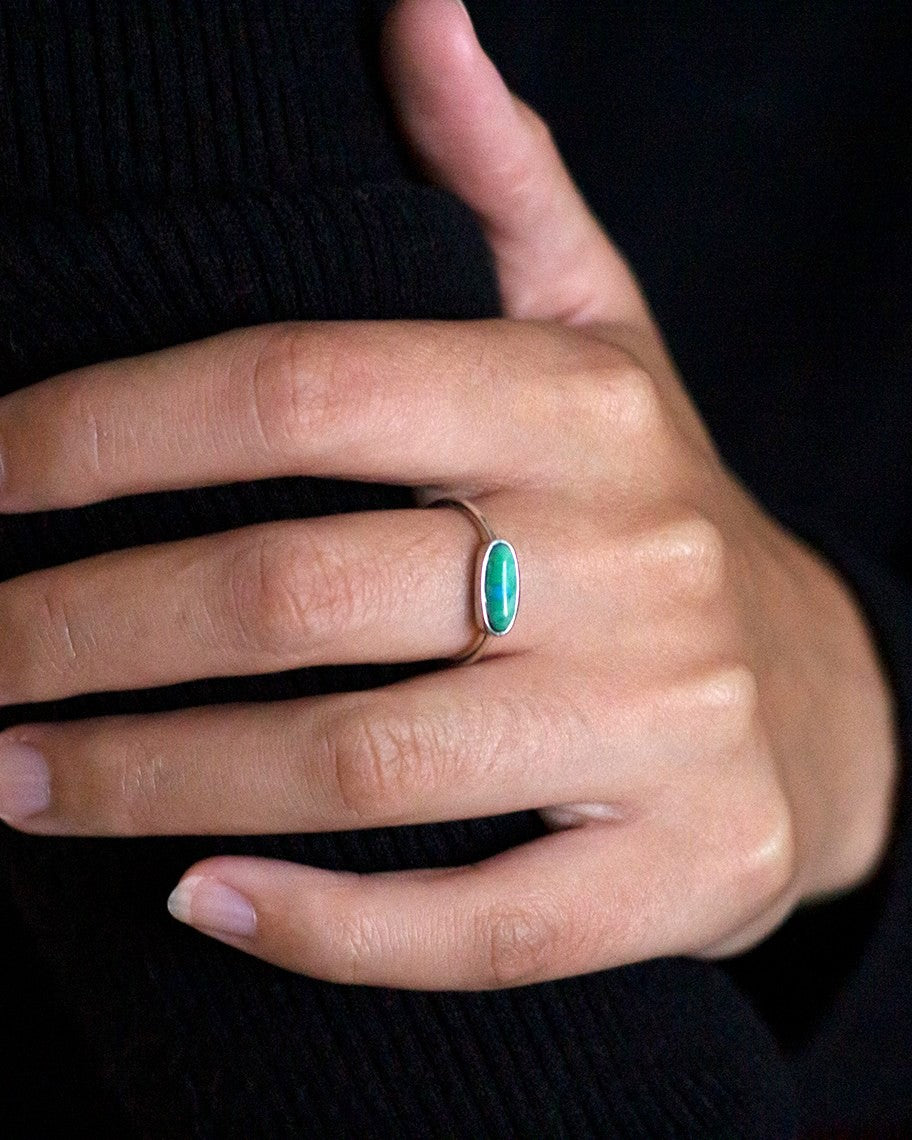 oval designer turquoise ring