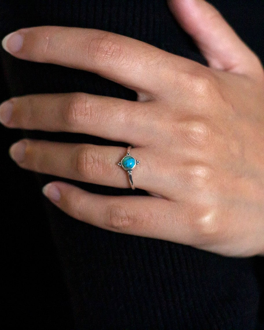 round cute turquoise ring